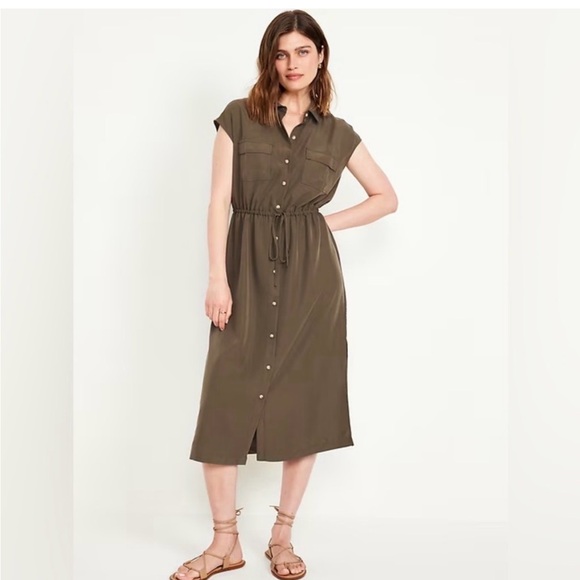 Old Navy Dresses & Skirts - Old Navy Army Green Button-Up Dress New with Tags